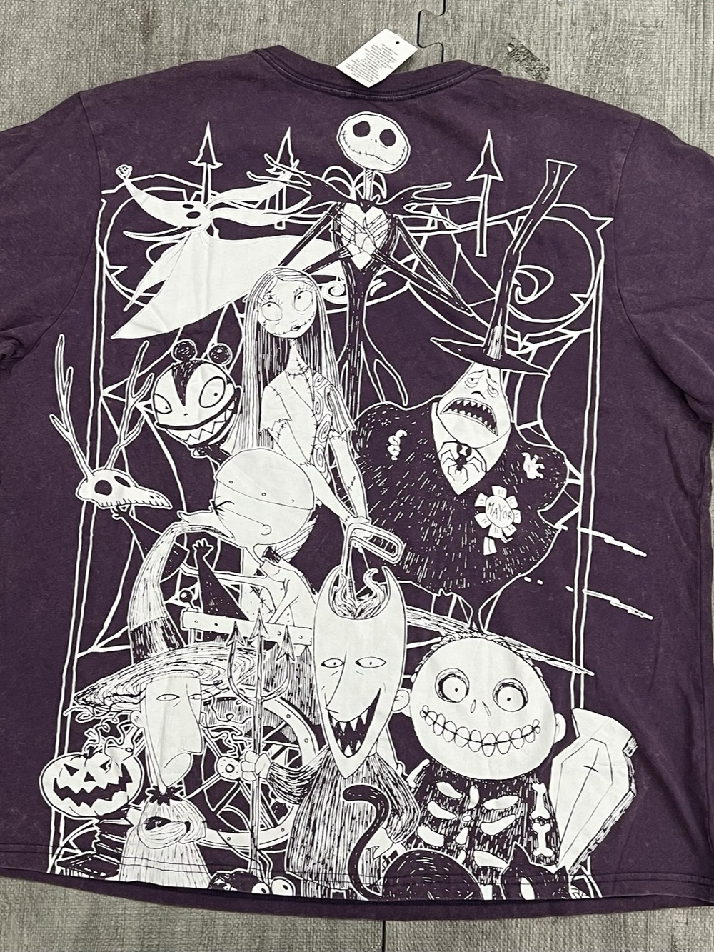 Disney The Nightmare Before Christmas Acid Wash Graphic Tee Graphic Tee Purple - Picture 2 of 5